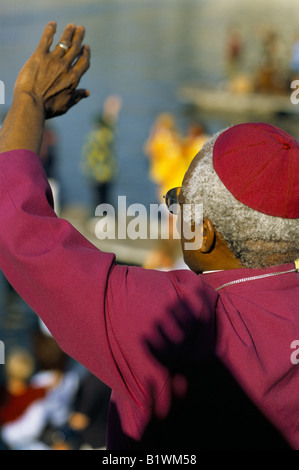 L'arcivescovo Desmond Tutu. Il primo nero Arcivescovo di Cape Town e anti-apartheid attivista Foto Stock