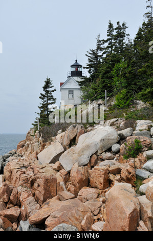 Il porto basso luce testa vicino porto basso, Maine. Foto Stock