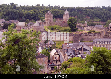 Panoramica, Fougeres, Francia Foto Stock