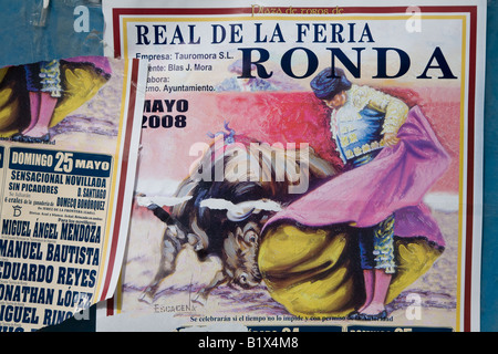 La corrida poster, Ronda, Andalusia, Spagna Foto Stock