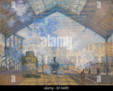 Alla stazione ferroviaria di Saint Lazare da Claude Monet Olio su tela 1877 Musee D'Orsay D Orsay Museo e Galleria d'arte Parigi Francia Foto Stock