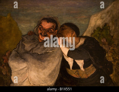 "Crispin e Scapin' Honore Daumier Musee D'Orsay D Orsay Museo e Galleria d'arte interior Parigi Francia Europa Foto Stock