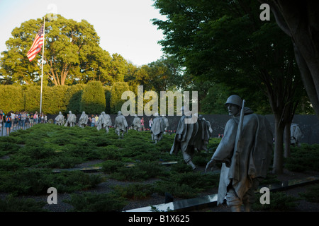 Statue di soldati che marciano al coreano veterani War Memorial, National Mall e il Memorial Parks, Washington DC, Foto Stock