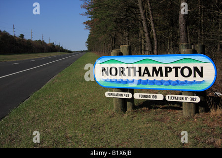 Un cartello stradale per Northampton,Long Island, NY Foto Stock