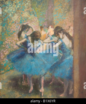 Dancers in Blue, Edgar Degas 1890, Musee D'Orsay D'Orsay Art Gallery e Museum Paris France Europe Foto Stock