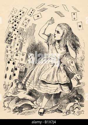Alice e il pack di carte Foto Stock