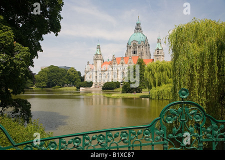 Il nuovo municipio Rathaus, Hannover, Gerrmany Foto Stock