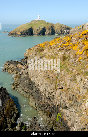 Strumble Head Lighthouse in Pembrokeshire Foto Stock