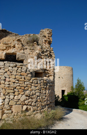 Mulini a vento su La Plana, Javea / Xabia, Provincia di Alicante, Comunidad Valenciana, Spagna Foto Stock