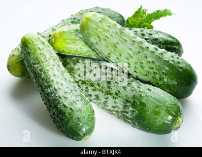 I cetrioli di oggetti su sfondo bianco Foto Stock