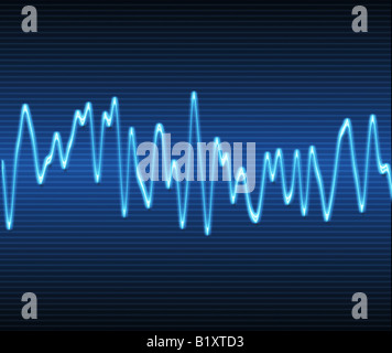 La grande immagine di un sistema elettronico di suono sinusoidale o ad onda audio Foto Stock