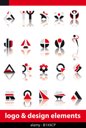 Abstract illustrazione vettoriale del logo ed elementi di design Foto Stock