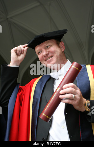 Ex Rangers e Scozia responsabile Alex Mcleish ha ottenuto la laurea honoris causa di dottore honoris causa presso l'Università di Aberdeen Foto Stock