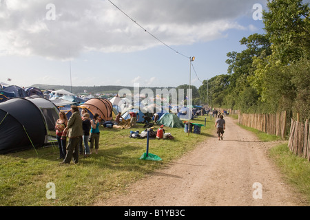 Pennard Hill campeggio Glastonbury Festival 2008 Foto Stock