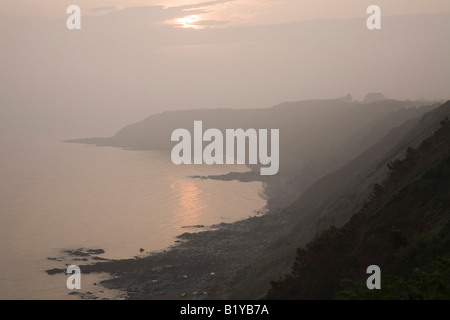 Costa di Nefyn al tramonto Foto Stock