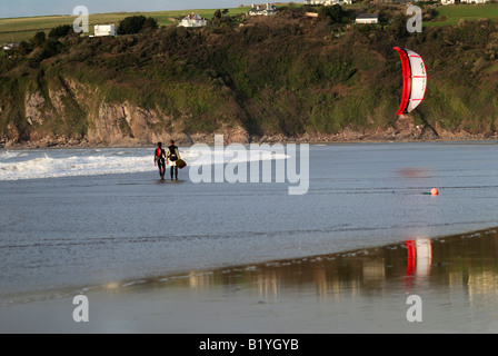 Wind Surf a bantham beach South Devon Foto Stock