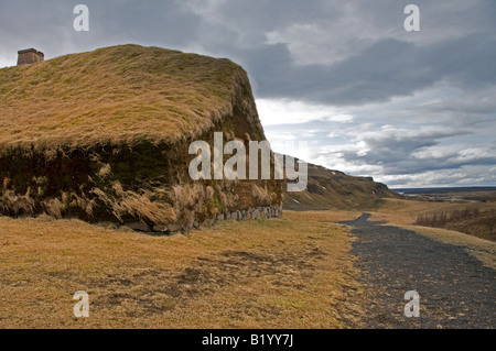 Þjóðveldisbaerinn Stöng ricostruita fattoria islandese. Foto Stock