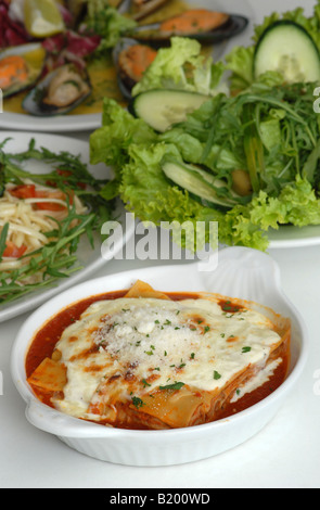 Il cibo italiano lasagne Foto Stock