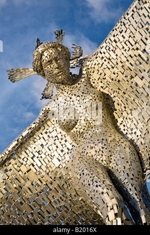 Andy Scott acciaio moderna scultura intitolata luogo al porto di Glasgow, Glasgow, Scozia. Foto Stock