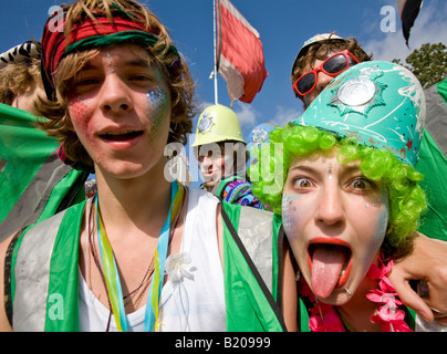 La polizia verde Glastonbury Festival Pilton Somerset REGNO UNITO Europa Foto Stock