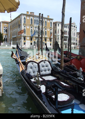 Dettaglio della gondola a Venezia, Italia Foto Stock
