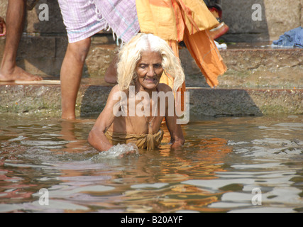 Fiume Gange, Varanasi, India Foto Stock