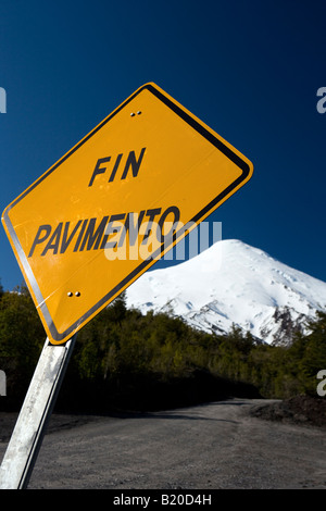Segno sul vulcano Osorno Lago Llanquihue Cile Foto Stock