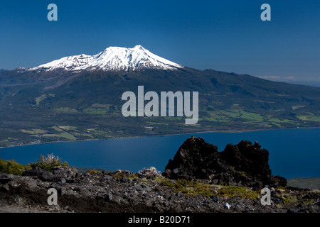 Vista dal vulcano Osorno Lago Llanquihue Cile Foto Stock