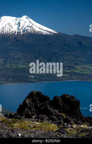 Vista dal vulcano Osorno Lago Llanquihue Cile Foto Stock