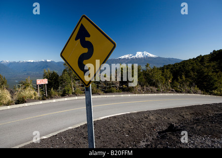 Segno sul vulcano Osorno Lago Llanquihue Cile Foto Stock