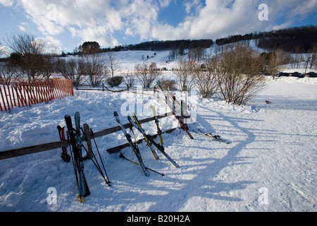 Sci di fondo del Quechee Ski Hill in Quechee, Vermont. Foto Stock