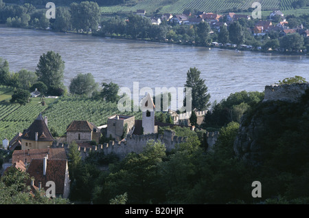 Il Fiume Danubio scorre Durnstein Austria Foto Stock