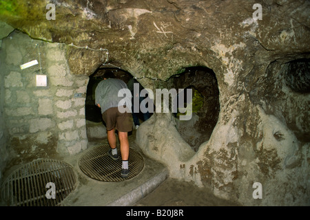 Turchia, Cappadocia, Derinkuyu, città sotterranea Foto Stock