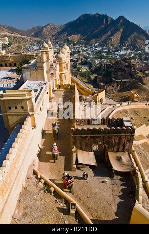Vista aerea del Forte Amber Jaipur India Foto Stock