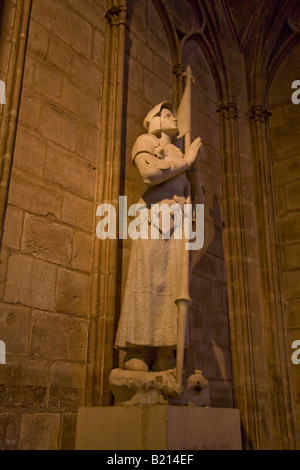 Giovanna d'Arco Interno scultura la cattedrale di Notre Dame Parigi Francia Europa Foto Stock