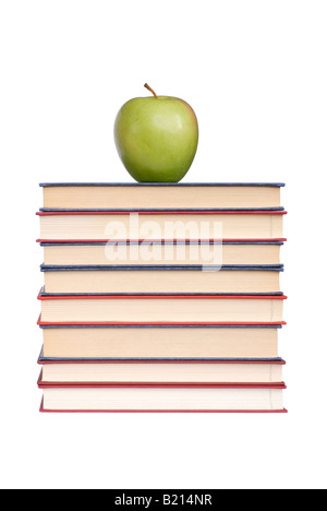 Libri e mela Foto Stock