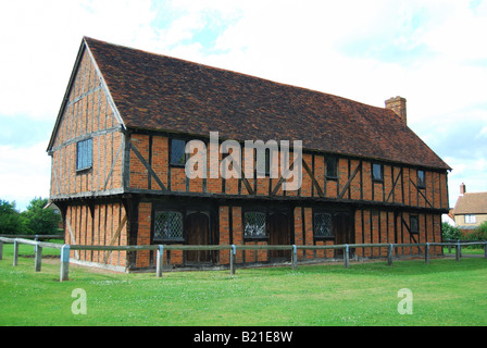 Xv secolo Elstow discutibile Hall, Villaggio Verde, Elstow, Bedfordshire, England, Regno Unito Foto Stock