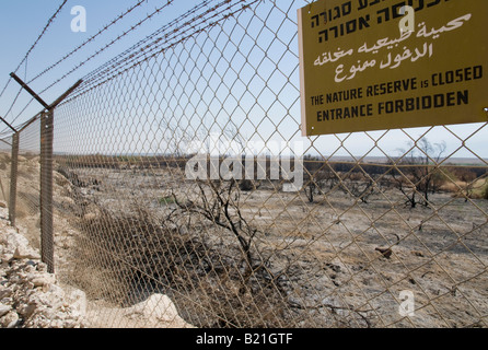 Israele Mar Morto Einot Zuqiom Riserva Naturale vista dopo un disastroso incendio Foto Stock