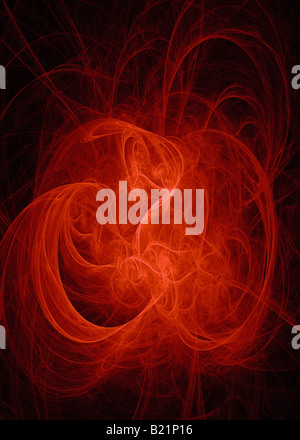 Abstract Frattale che assomiglia a una rosa rossa Foto Stock