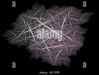 Abstract frattale di interpenetrating spicole in toni caldi Foto Stock