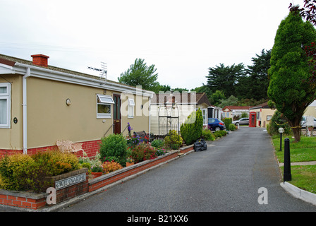 Roulotte statiche parco vicino a Redruth in cornwall, Regno Unito Foto Stock