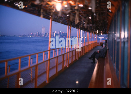 Porto di NY frm Staten Island Ferry NYC Foto Stock