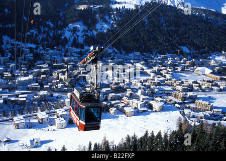 Funivia Jakobshorn Davos Grigioni Svizzera Foto Stock