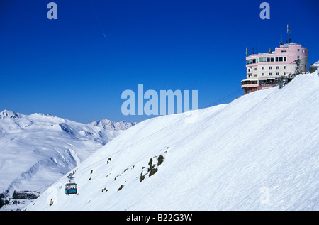 Funivia stazione Davos Jakobshorn Grigioni Svizzera Foto Stock