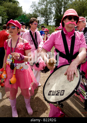 Il Ambling Band festival di Glastonbury Pilton Somerset REGNO UNITO Europa Foto Stock