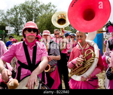 Il Ambling Band festival di Glastonbury Pilton Somerset REGNO UNITO Europa Foto Stock