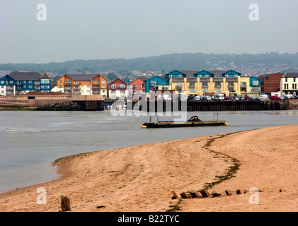 Exmouth da Dawlish Warren Riserva Naturale, South Devon, Regno Unito Foto Stock