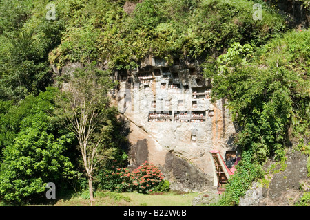 Lemo luogo di sepoltura, in Tana Toraja (Sulawesi - Indonesia). Les tombes de Lemo, en Tana Toraja (Sulawesi - Indonésie). Foto Stock