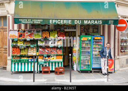 Epicerie a Le Marais Quartiere di Parigi Foto Stock