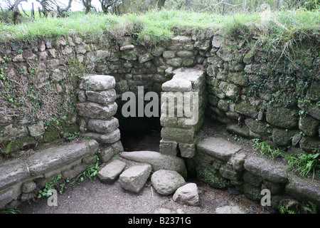 Resti di un'antica cappella vicino Madron Cornwall Inghilterra UK Europa Foto Stock